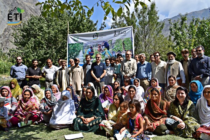 Women farmers trained in cucumber vertical farming, Gilgit 2019 — VCSF grant beneficiaries
